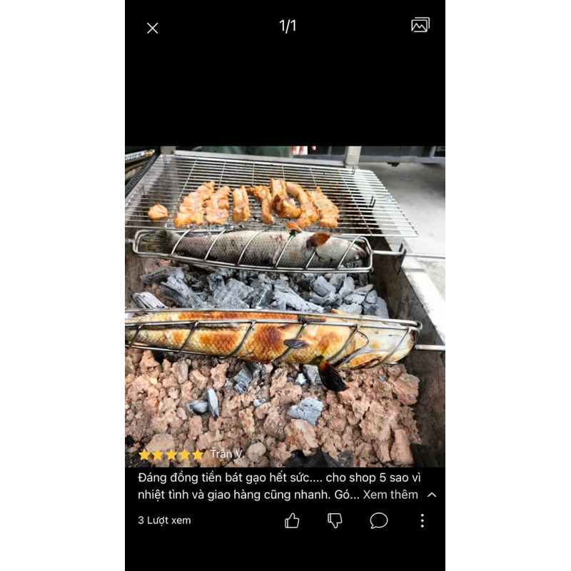 Vỉ nướng cá lóc Inox - Cho lò quay nướng tự động